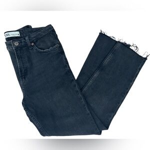 ZARA Women’s Black Denim High Waist Slim Straight Jeans Size:6